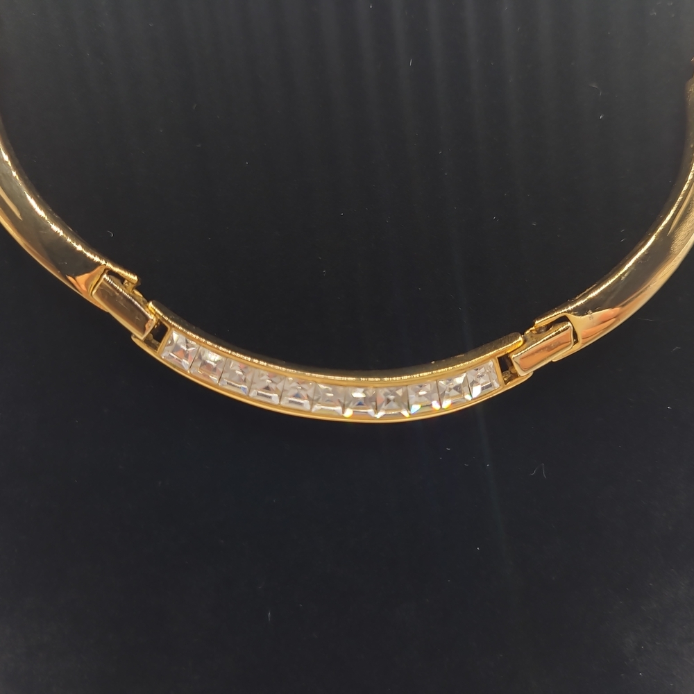 Vintage Gold Tone Crystal Choker Necklace with Extension - Picture 5 of 11